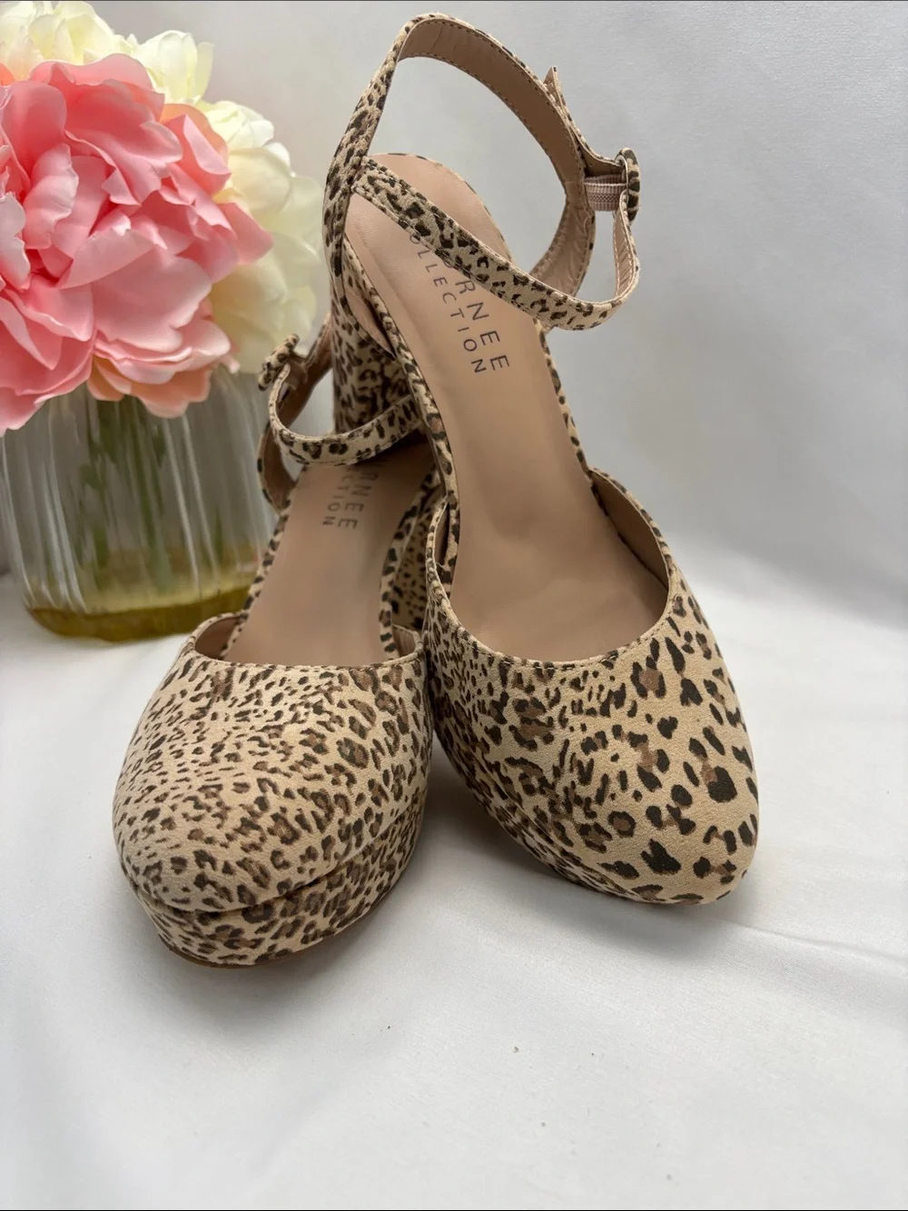 Jouree Collection Leopard Print Platform Slingback Heels - Women’s 7.5 #353